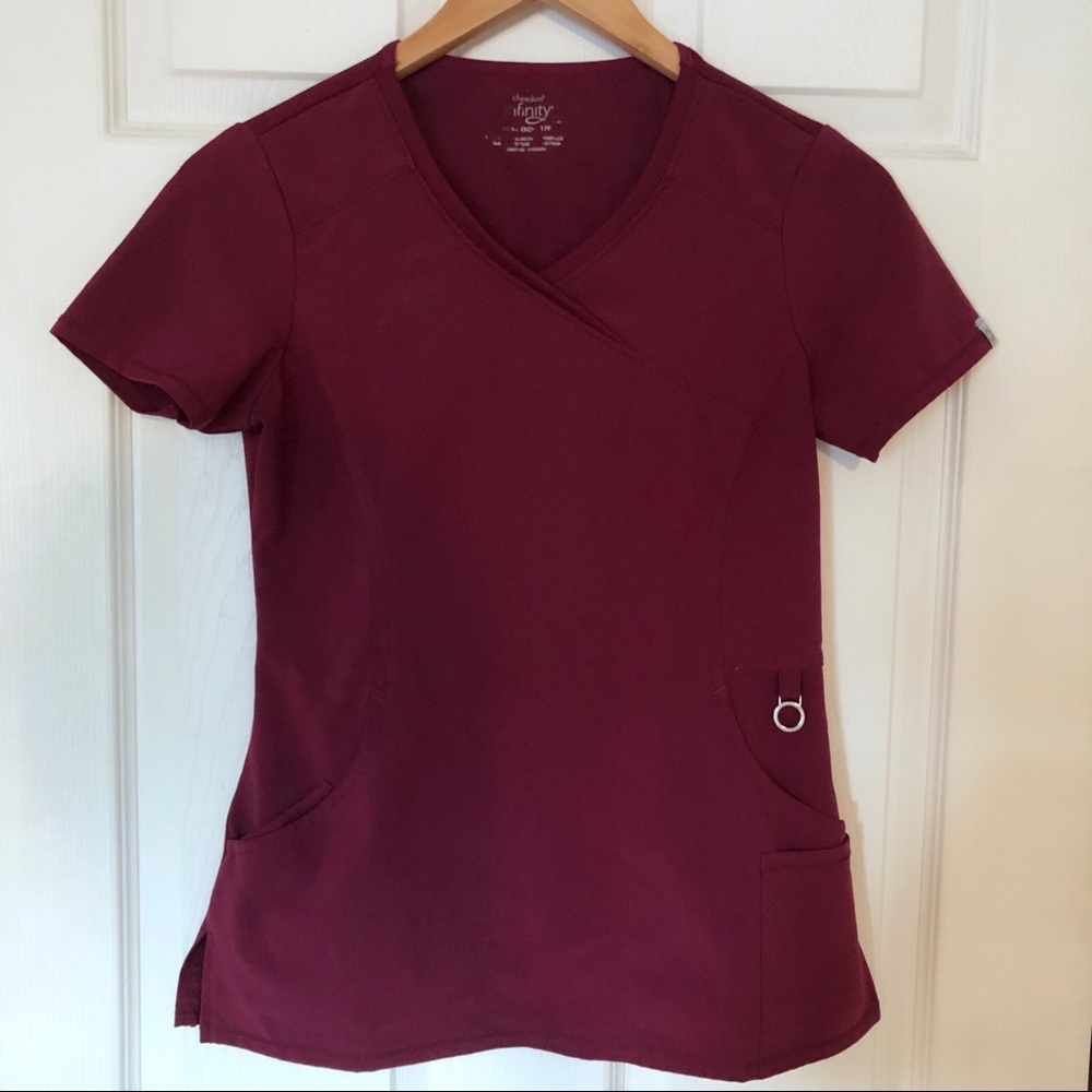 Cherokee Infinity | Maroon Scrub Top Size XXS